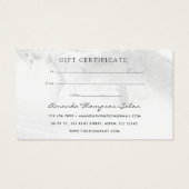 白とバラの金ゴールドアゲートのビジネスのギフトカード (裏面)