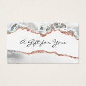 白とバラの金ゴールドアゲートのビジネスのギフトカード (正面)