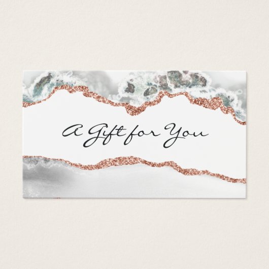 白とバラの金ゴールドアゲートのビジネスのギフトカード (正面)