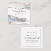 白とバラの金ゴールドエージェントの名刺 スクエア名刺 (正面/裏面)