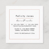 白とバラの金ゴールドエージェントの名刺 スクエア名刺 (裏面)