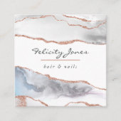 白とバラの金ゴールドエージェントの名刺 スクエア名刺 (正面)