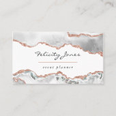 白とバラの金ゴールドエージェントの名刺 名刺 (正面)