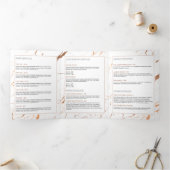 白とバラの金ゴールド大理石サロンパンフレット 三つ折りカード (内部)