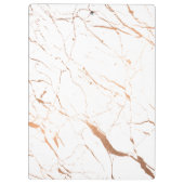 白とバラの金ゴールド大理石デザイナーパーソナライズされた クリップボード (裏面)