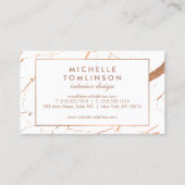 白とバラの金ゴールド大理石デザイナー 名刺 (裏面)