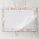 白とバラの金ゴールド大理石、スクリプト名 ペーパーパッド (折り畳み)