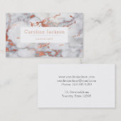 白とバラの金ゴールド大理石 名刺 (正面/裏面)