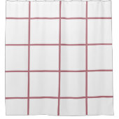 白とバラの金ゴールド幾何学的ストライプ シャワーカーテン (正面)