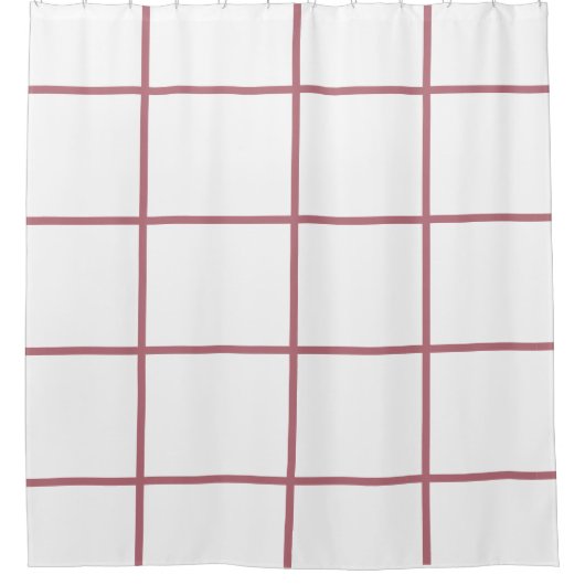 白とバラの金ゴールド幾何学的ストライプ シャワーカーテン (正面)