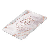 白とバラの金ゴールド瑪瑙フォイル日付の結婚保存 マグネット (左側)