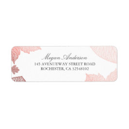 白とバラの金ゴールド葉の秋の結婚式 ラベル