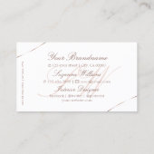 白とバラ金ゴールドデコールジュエリーとモノグラム 名刺 (裏面)