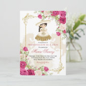 白とバラ金ゴールドメキシコの女の子フローラ3 Anos 招待状 (スタンド正面)
