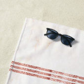 白とバラ金ゴールド大理石 ビーチタオル (インサイチュ)