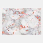 白とバラ金ゴールド大理石  ラッピングペーパーシート (正面2)