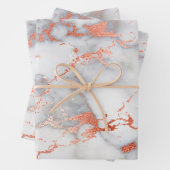 白とバラ金ゴールド大理石  ラッピングペーパーシート (インサイチュ)