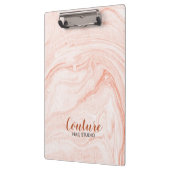 白とバラ-金ゴールドの渦巻き クリップボード (左)