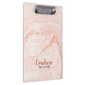 白とバラ-金ゴールドの渦巻き クリップボード (右)