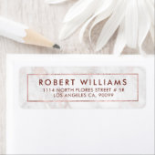 白とバラ-金ゴールドトーンフェイク大理石ラベル ラベル (インサイチュ)