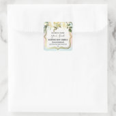 白とパステルのフローラ香り大豆キャンドルラベル スクエアシール (バッグ)