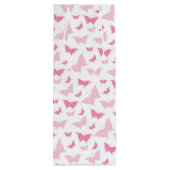 白とパステルピンクのバレンタインデー蝶 ワインギフトバッグ (裏面)