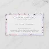 白とピンクとグレーのモダン大理石の渦巻き 名刺 (裏面)