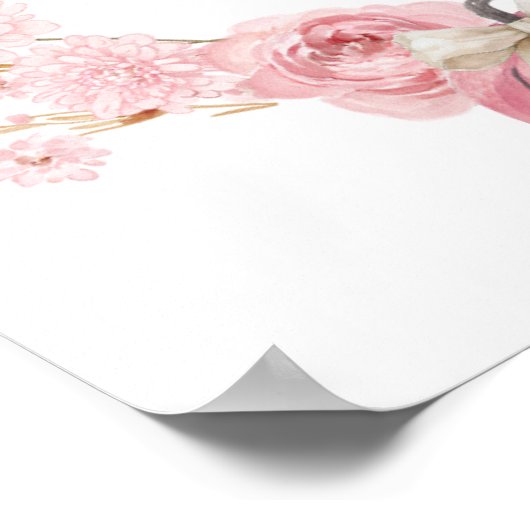 白とピンクどのように大きいママの腹のサイン ポスター (角)