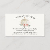 白とピンクのカボチャ赤ちゃんシャワー表示シャワー エンクロージャーカード (正面)