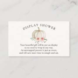 白とピンクのカボチャ赤ちゃんシャワー表示シャワー エンクロージャーカード