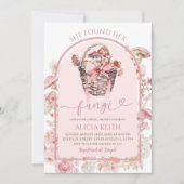 白とピンクのキノコブライダルシャワー 招待状 (正面)