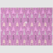 白とピンクのクリスマスツリーパープルクリスマス 薄葉紙 (正面)