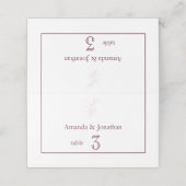 白とピンクのクリーンシンプルリーフ |モダン結婚s プレイスカード (外部開封)