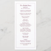 白とピンクのクリーンシンプルリーフ |モダン結婚s プログラム (裏面)