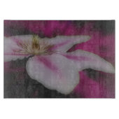 白とピンクのクレマチスの花 カッティングボード (正面)