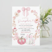 白とピンクのコケットリトルカボチャ途中 招待状 (スタンド正面)