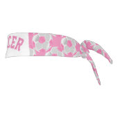 白とピンクのサッカー タイヘッドバンド (回転90)