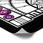 白とピンクのシーサイドデコ ポスター (角)