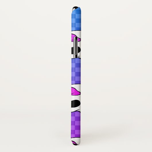 白とピンクのスカルとハートパターン Case-Mate iPhoneケース (裏面/右)