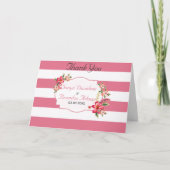 白とピンクのストライプ柄 – ありがとう サンキューカード (正面)