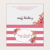 白とピンクのストライプ 名刺 (外部フラット)