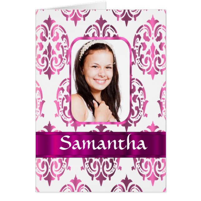 白とピンクのダマスク (正面)