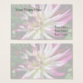 白とピンクのダリア花ビジネスカード (正面&裏面)