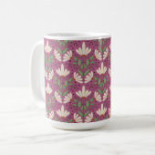 白とピンクのデイジー夢フローラマグカップ コーヒーマグカップ (正面左)