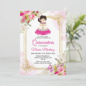 白とピンクのドレス メキシコの少女 キンセアニエラ 1 招待状 (スタンド正面)