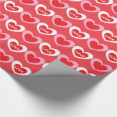 白とピンクのハート ラッピングペーパー (角)
