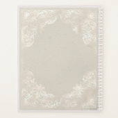 白とピンクのバラの上のヴィンテージの鳩の灰色のブックカバー プランナー手帳 (裏面)