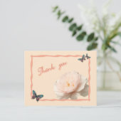 白とピンクのバラ ポストカード (スタンド正面)