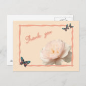 白とピンクのバラ ポストカード (正面/裏面)