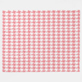 白とピンクのピエドプールパターン フリースブランケット (正面(横))